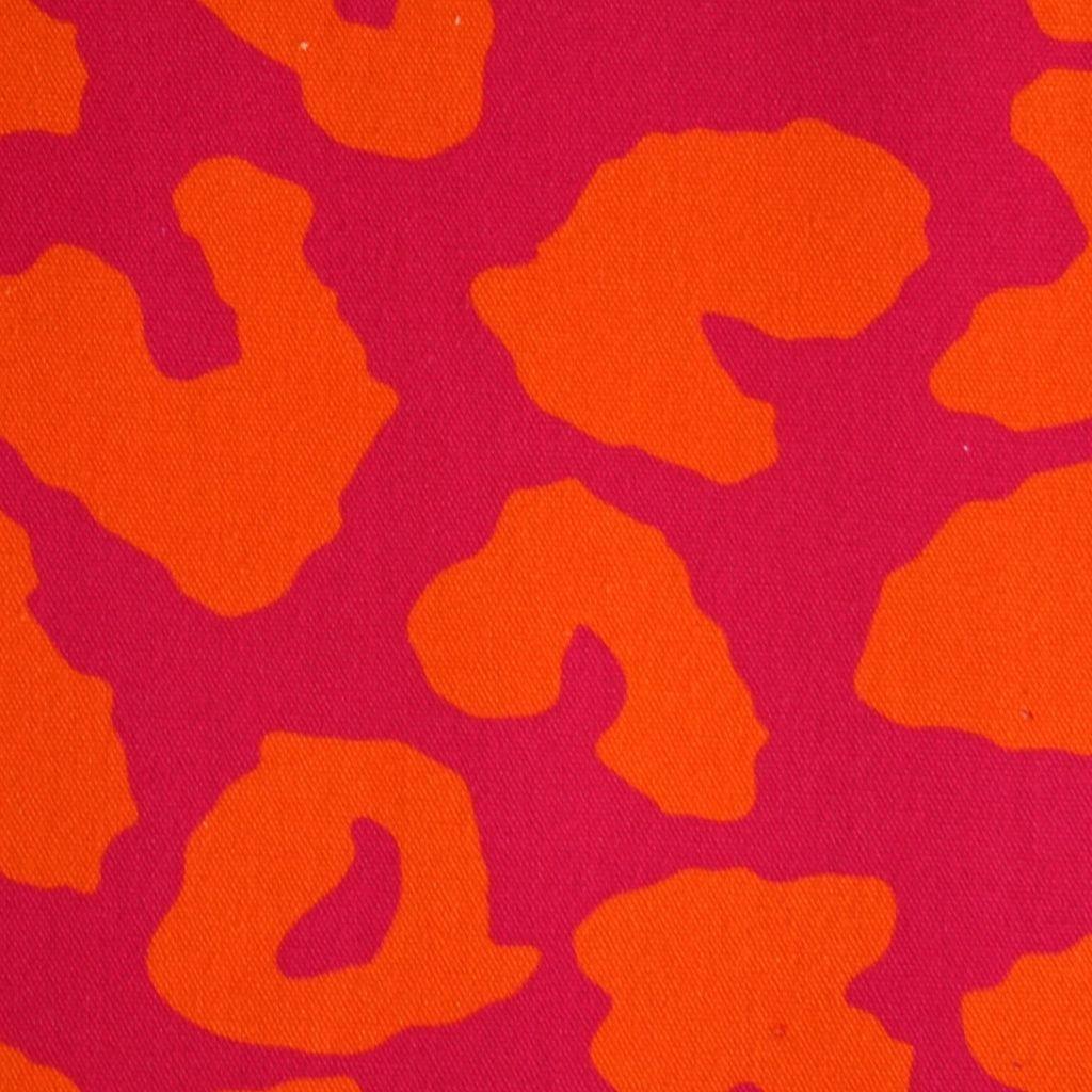 Dekostoff Canvas Leo Animalprint orange pink
